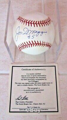 Joe Dimaggio No. 5 Signed 1994 World Series Baseball + Scoreboard Coa Nice