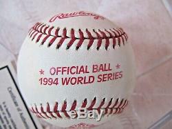 Joe Dimaggio No. 5 Signed 1994 World Series Baseball + Scoreboard Coa Nice