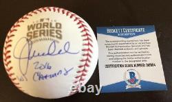 Joe Maddon 2016 World Series Champs Autographed Cubs W. S. Baseball Beckett Coa