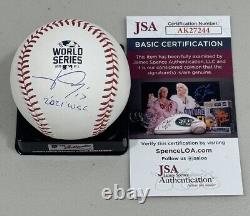 Johan Camargo Signed 2021 World Series Baseball Autographed Auto Braves JSA COA