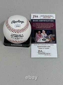 Johan Camargo Signed 2021 World Series Baseball Autographed Auto Braves JSA COA