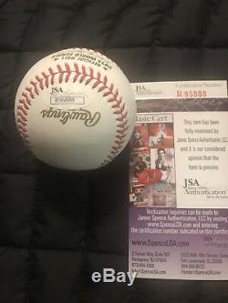 Johnny Cueto Signed 2015 World Series Baseball Kansas City Royals JSA