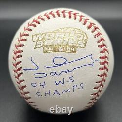 Johnny Damon 2004 World Series 04 WS Champs Autographed Baseball (Beckett)