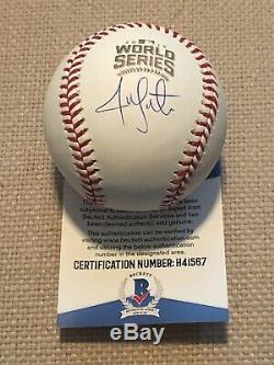 Jon Lester Signed 2016 World Series Baseball Chicago Cubs BAS Authentic