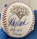 Jorge Posada Autographed 2000 World Series Baseball Ny Yankees Inscription