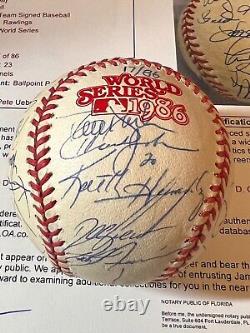 Jsa 1986 World Series Champs New York Mets Team Signed Baseball 23 Signatures