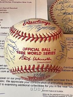 Jsa 1986 World Series Champs New York Mets Team Signed Baseball 23 Signatures