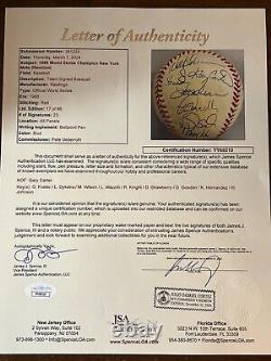 Jsa 1986 World Series Champs New York Mets Team Signed Baseball 23 Signatures