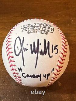 Jsa Red Sox Kevin Millar Signed 2004 World Series Baseball Cowboy Up Inscription