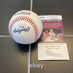 Julio Urias Signed 2020 World Series Baseball Autograph Auto Dodgers + JSA COA
