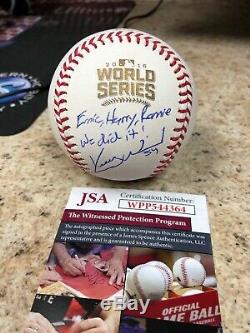 Kerry Wood Signed 2016 World Series Baseball Inscription JSA