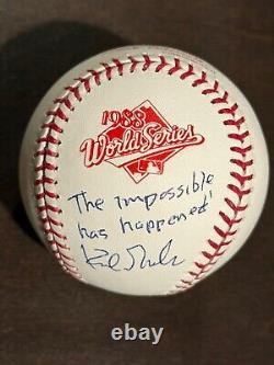 Kirk Gibson Signed 1988 World Series Baseball The Impossible Has Happened BAS