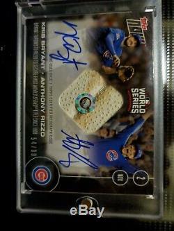 Kris Bryant Anthony Rizzo 2016 Topps Now World Series Ws Gu Base Auto /99 Cubs