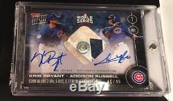 Kris Bryant and Addison Russell Cubs World Series BASE AUTOGRAPHED 49 Topps NOW
