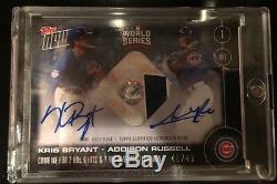 Kris Bryant and Addison Russell Cubs World Series BASE AUTOGRAPHED 49 Topps NOW