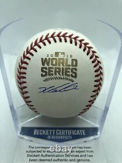 Kyle Schwarber Signed 2016 World Series Baseball Cubs Beckett COA