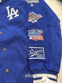 LA Dodgers G3 MLB Genuine Merchandise 7x World Series Varsity Jacket Size L NWT