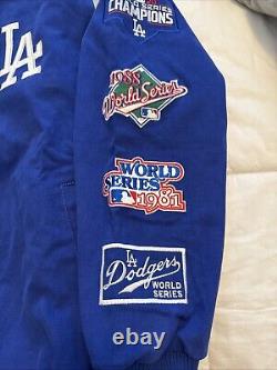 LA Dodgers G3 MLB Genuine Merchandise 7x World Series Varsity Jacket Size L NWT