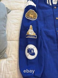 LA Dodgers G3 MLB Genuine Merchandise 7x World Series Varsity Jacket Size L NWT