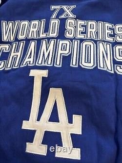 LA Dodgers G3 MLB Genuine Merchandise 7x World Series Varsity Jacket Size L NWT