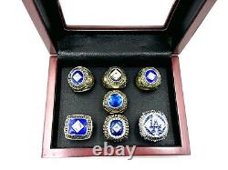 LOS ANGELES DODGERS ALL 7 WORLD SERIES RING SET with SHOHEI OHTANI ETCHED CARD /50