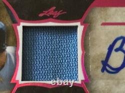 Leaf In The Game Used Dual Patch Auto Pink #/4 Mookie + Buckner'86 World Series