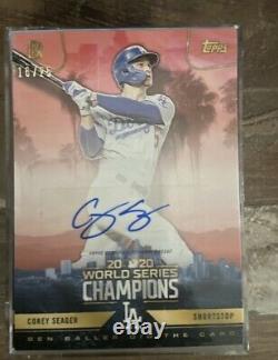 Los Angeles Dodger World Series MVP Corey Seager Ben Ball Autograph Card 16/25