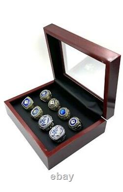 Los Angeles Dodgers All 8 World Series Ring Set Koufax Kershaw Freeman Wood Case