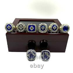 Los Angeles Dodgers All 8 World Series Ring Set Koufax Kershaw Freeman Wood Case