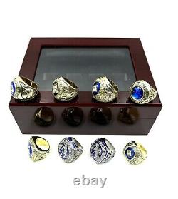 Los Angeles Dodgers All 8 World Series Ring Set Koufax Kershaw Freeman Wood Case