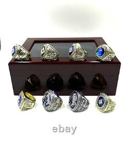 Los Angeles Dodgers All 8 World Series Ring Set Koufax Kershaw Freeman Wood Case