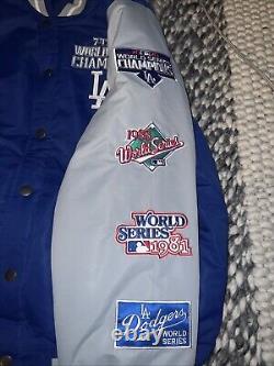 Los Angeles Dodgers Baseball Varsity 7 Time World Series Champions Jacket Sz 3XL