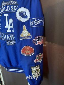 Los Angeles Dodgers Baseball Varsity 7 Time World Series Champions Jacket Sz XL