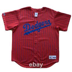 Los Angeles Dodgers Red Jersey XL Pinstripe Majestic MLB Baseball World Series