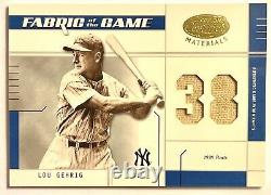Lou Gehrig 03 Leaf Certified Material Fabric of the Game DualJersey PINSTRIPE