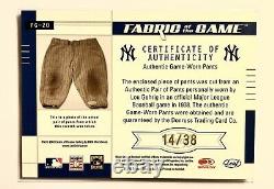 Lou Gehrig 03 Leaf Certified Material Fabric of the Game DualJersey PINSTRIPE