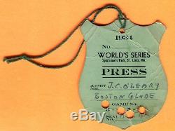 Lower Price! 1934 World Series Press Pass-tigers/cardinals