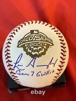 Luis Gonzalez Autographed Signed 2001 World Series Baseball Game 7 Gw Hit Coa