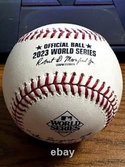 MATT HICKS SIGNED AUTOGRAPHED 2023 WORLD SERIES BASEBALL! Rangers! Broadcaster