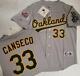 +majestic 1989 Oakland A's Jose Canseco World Series Baseball Jersey Gray Nwt