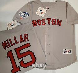 Majestic Boston Red Sox KEVIN MILLAR 2004 World Series Baseball JERSEY GRAY New