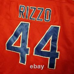 Majestic Chicago Cubs ANTHONY RIZZO 44 Century 2016 Red Hockey JERSEY Mens Sz 50