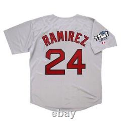 Manny Ramirez 2004 Boston Red Sox Grey Road World Series Jersey Men's (M-2XL)