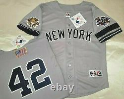 Mariano Rivera Yankees Mens 2001 World Series Jersey Majestic Grey