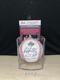 Martin Perez Signed 2023 World Series Baseball Texas Rangers Autograph JSA COA