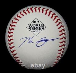 Max Scherzer Signed Autographed 2023 World Series Logo Baseball Rangers Fanatics