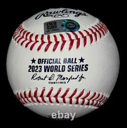 Max Scherzer Signed Autographed 2023 World Series Logo Baseball Rangers Fanatics