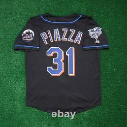 Mike Piazza New York Mets 2000 World Series Alt Black Men's (M-2XL) Jersey