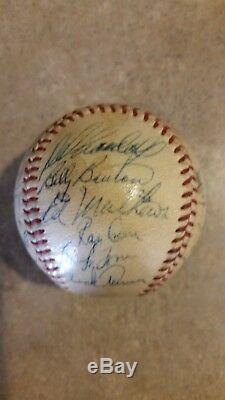 Milwaukee Braves 1957 World Series Champions Team Signed Baseball JSA FullLetter