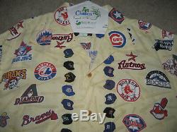 Mlb Classic Baseball'caps And Logos' Hawaiian Shirt Reyn Spooner Sz Large